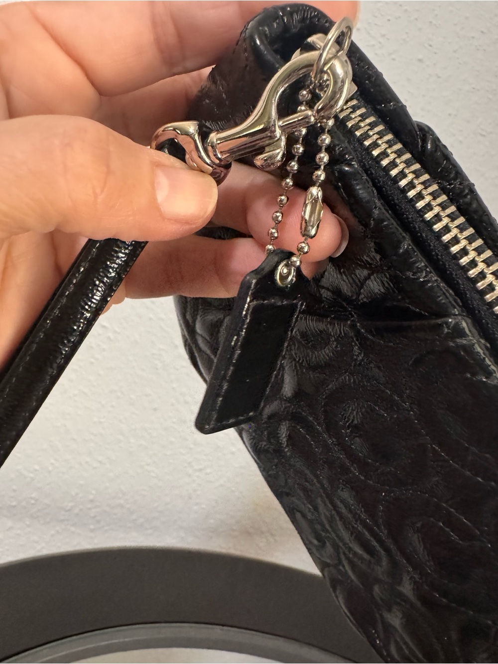 Coach Black Quilted Signature Leather Wristlet - Picture 3 of 12